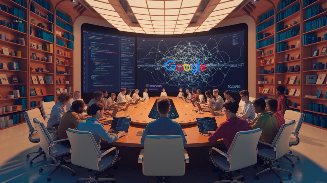 Imagen Relacionada a Cómo Google utiliza inteligencia artificial para liderar el mercado tecnológico.