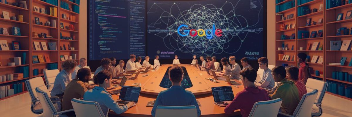 Imagen Relacionada a Cómo Google utiliza inteligencia artificial para liderar el mercado tecnológico.
